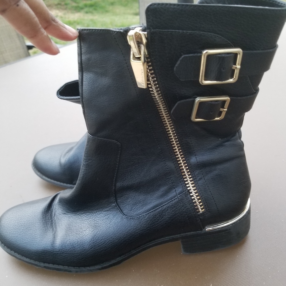 Black and gold Calvin Klein mid boots